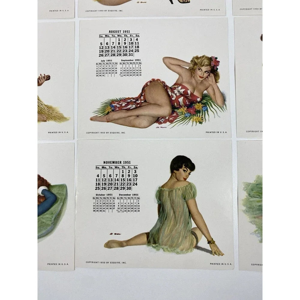 1951 Esquire‎ Magazine Desktop Pinup Calendar Holder ~ 12 Months